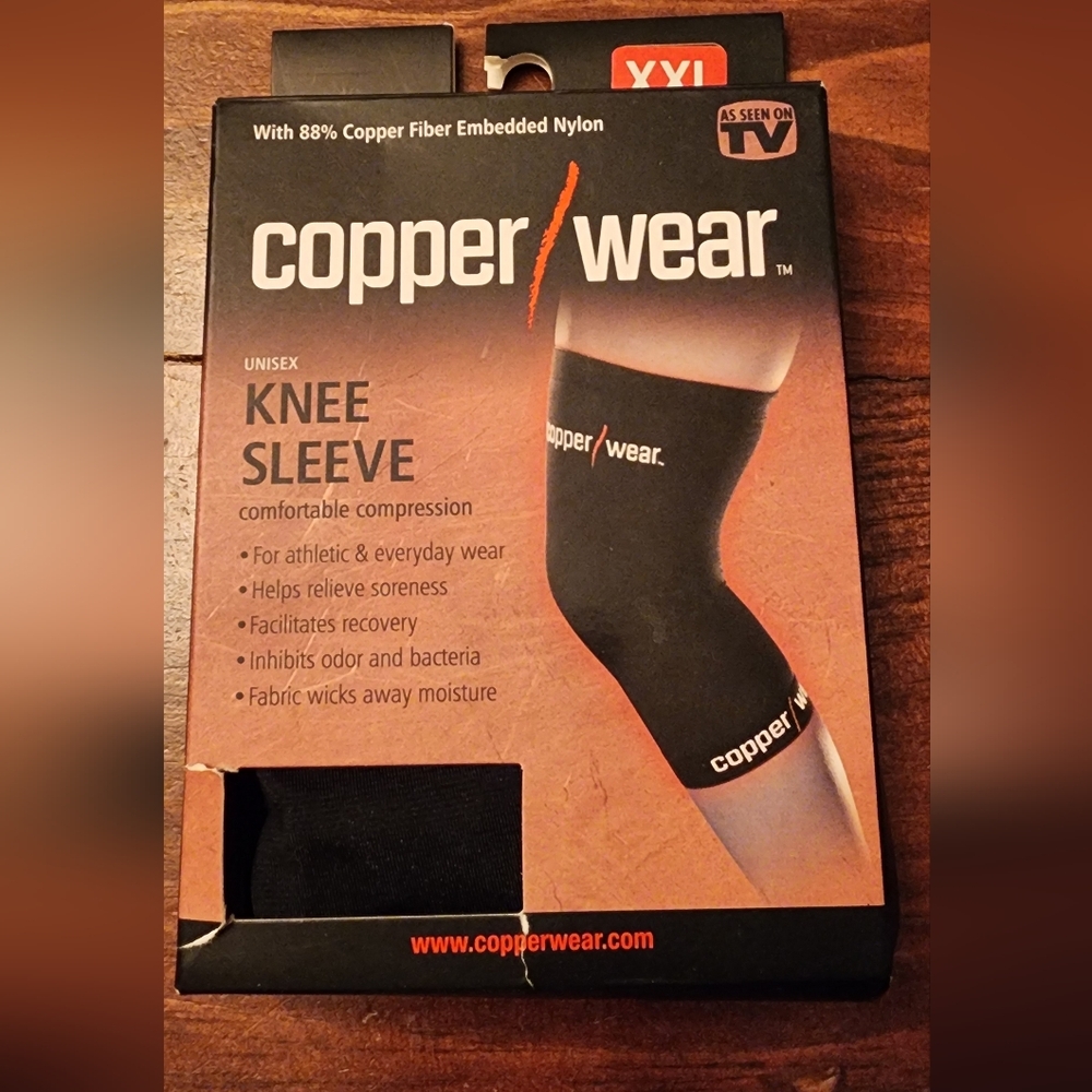 Copper Wear Two XXL knee compression sleeves NIB